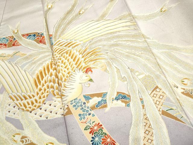 平和屋着物■訪問着 駒刺繍 鬘帯鳳凰花文 暈し染め 金彩 正絹 逸品 DABH1316qa