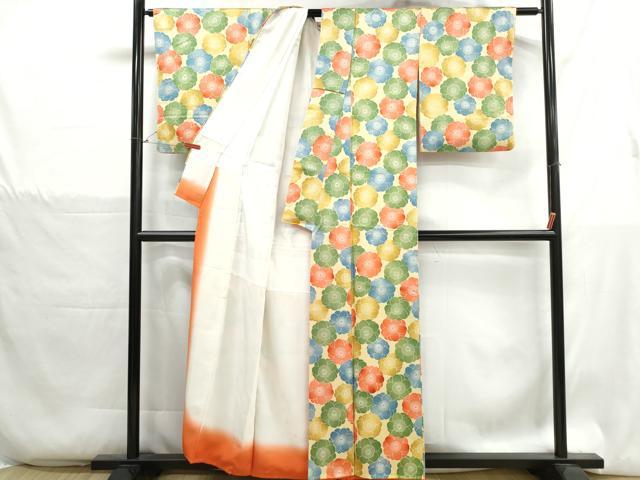 平和屋着物■上質な小紋 舞梅文 金彩 正絹 逸品 DABH1318qa