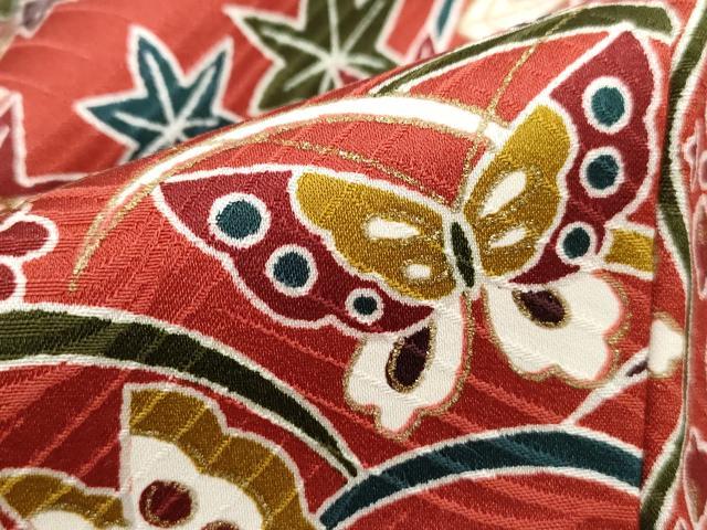 平和屋着物■上質な小紋 切嵌花蝶文 金彩 正絹 逸品 DABH1319qa