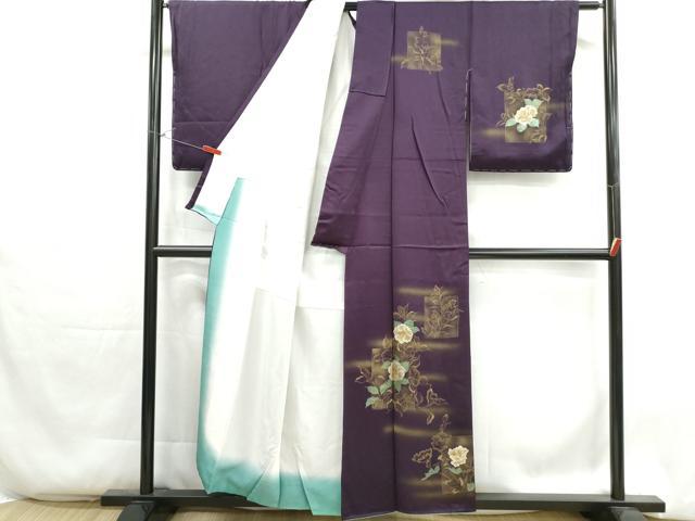 平和屋着物■訪問着 色紙椿文 金銀彩 正絹 逸品 DABH1322qa