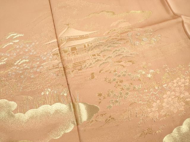 平和屋着物■豪華色留袖 作家物 寿光織 洛中絵図 金糸 正絹 逸品 DABH1326qa