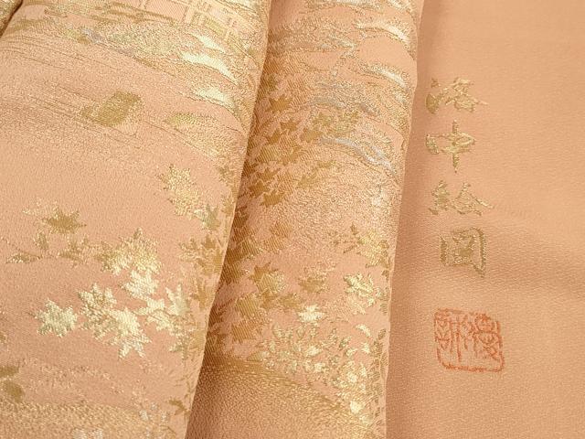 平和屋着物■豪華色留袖 作家物 寿光織 洛中絵図 金糸 正絹 逸品 DABH1326qa