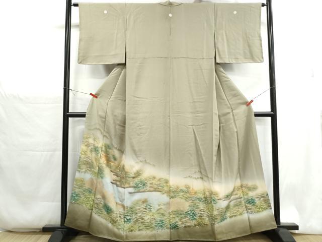 平和屋着物■豪華色留袖 樹林風景文 暈し染め 金彩 正絹 逸品 DABH1330qa