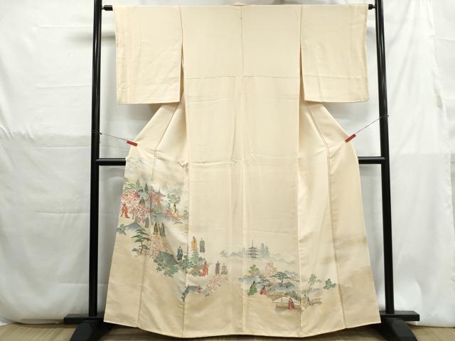 平和屋着物■豪華色留袖 寿光織 人物風景文 金糸 正絹 逸品 DABH1337qa