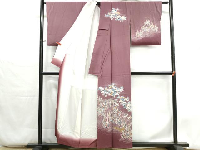 平和屋着物■訪問着 花鳥浜松文 舟 金彩 正絹 逸品 DABH1347qa