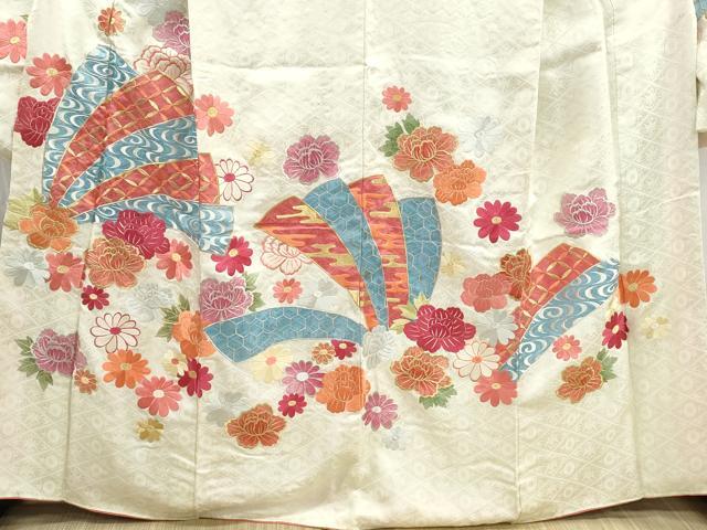 平和屋着物■豪華振袖 総刺繍 檜扇花文 金銀糸 正絹 逸品 DABH1357qa