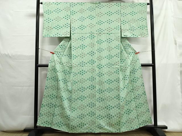 平和屋着物■上質な小紋 総絞り 菱繋ぎ 正絹 逸品 DABH1359qa