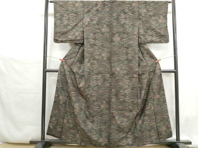 平和屋着物■本場大島紬 7マルキ 風景笹葉文 正絹 逸品 DABH1367qa