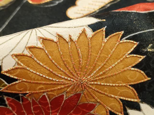 平和屋着物■訪問着 駒刺繍 雲取り花松文 金彩 正絹 逸品 DABH1372qa