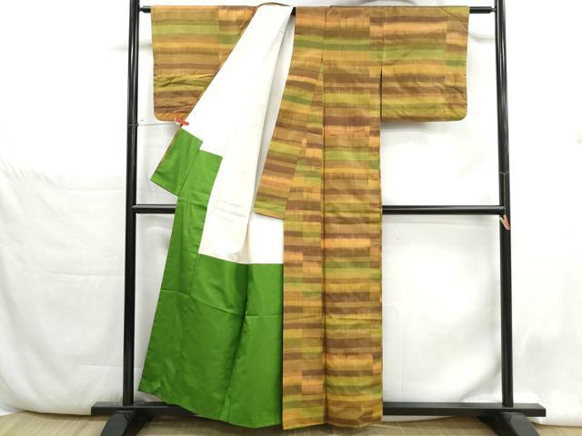 平和屋着物■上質な紬 横段文 正絹 逸品 DABH1378qa