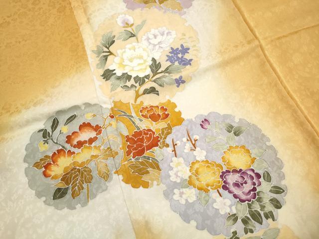 平和屋着物■訪問着 雪輪花文 暈し染め 正絹 逸品 DABH1379qa