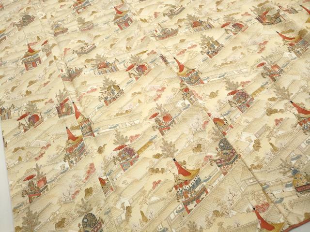 平和屋着物■上質な小紋 祇園祭 暈し染め 金彩 鬼しぼ縮緬 正絹 逸品 DABH1394qa