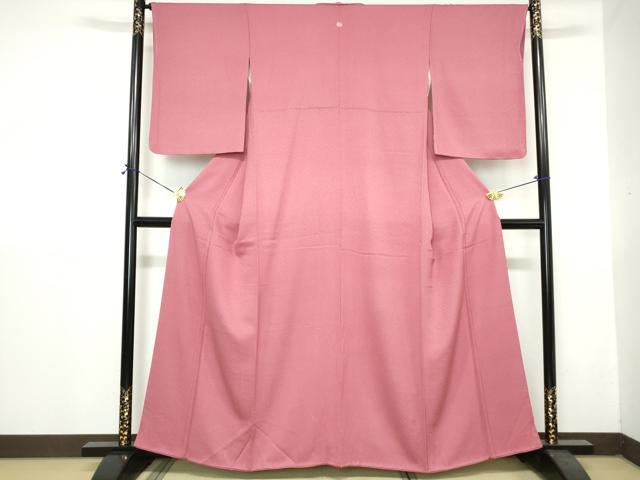平和屋着物■上質な色無地 霞地紋 長春色 正絹 逸品 DABH1399qa