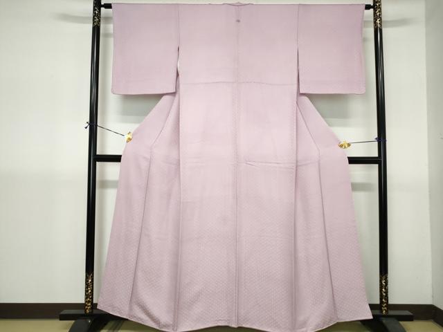 平和屋着物■上質な色無地 抽象地紋 撫子色 正絹 逸品 DABH1407qa