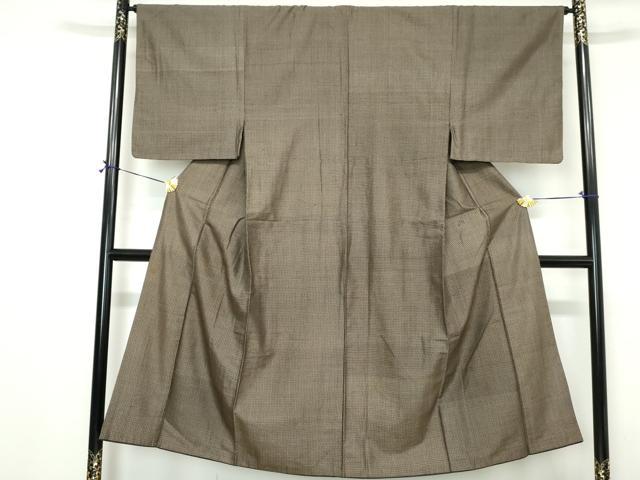平和屋着物■男性 本場大島紬 格子文 正絹 逸品 DABH1413qa