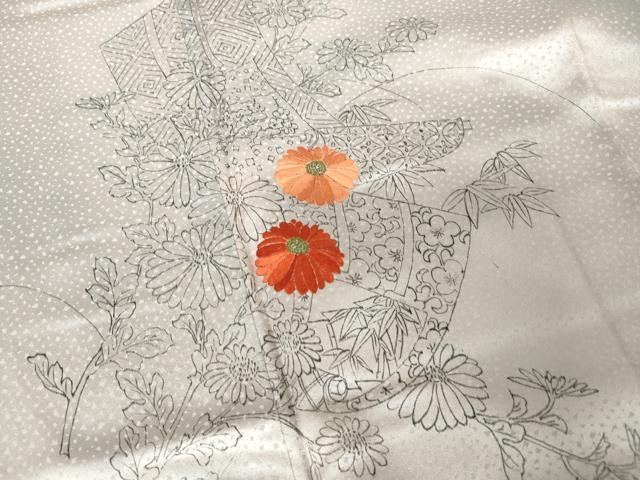 平和屋着物■中国三大刺繍 相良刺繍 訪問着 手描き 絵巻草花文 暈し染め 阪急百貨店扱い 正絹 逸品 DABH1416qa