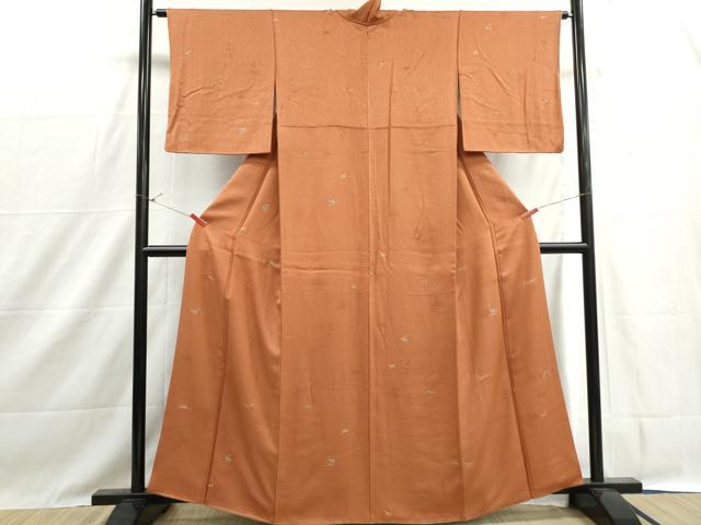 平和屋着物■上質な小紋 笹葉文 金彩 正絹 逸品 DABH1429qa