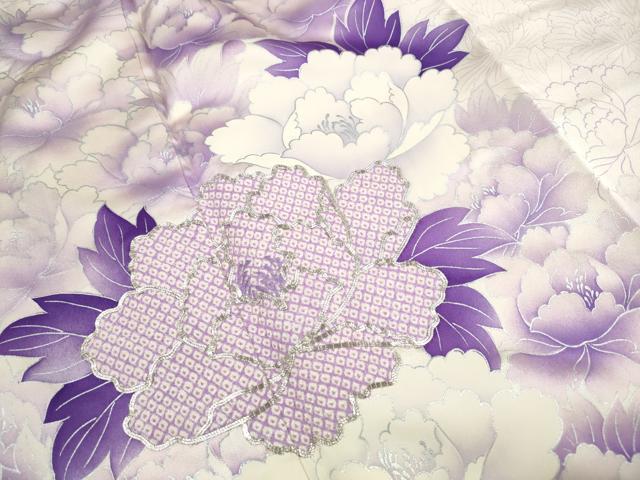 平和屋着物■豪華振袖 駒刺繍 草花文 牡丹 暈し染め 銀彩 やまと誂製 正絹 逸品 DABH1436qa