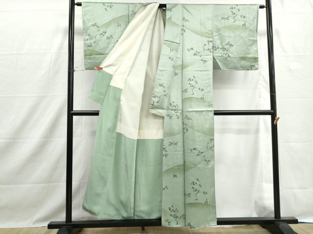 平和屋着物■上質な小紋 手描き 楓動物文 暈し染め 正絹 逸品 DABH1440qa