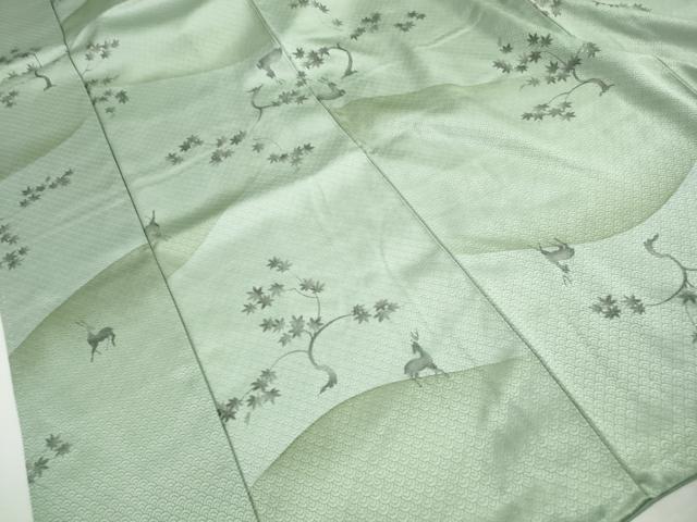 平和屋着物■上質な小紋 手描き 楓動物文 暈し染め 正絹 逸品 DABH1440qa