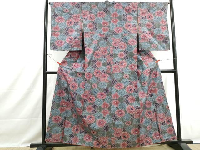 平和屋着物■本場大島紬 7マルキ 舞花文 正絹 逸品 DABH1442qa