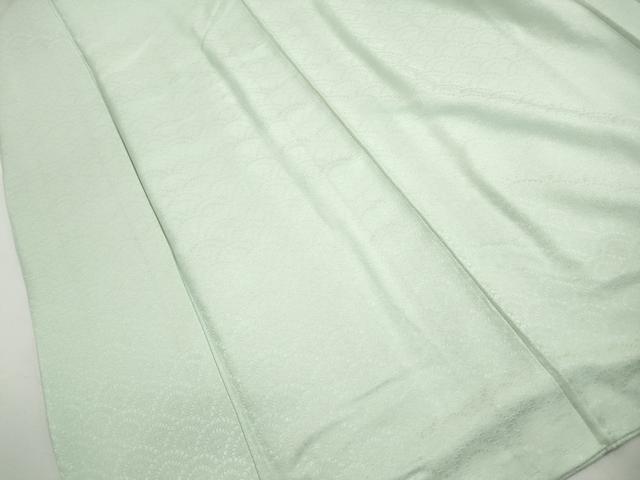 平和屋着物■上質な色無地 花青海波地紋 若芽色 正絹 逸品 DABH1445qa