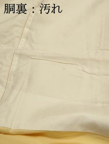 平和屋着物■上質な色無地 舞花地紋 卵色 正絹 逸品 DABH1447qa