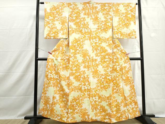 平和屋着物■上質な小紋 手描き 草花文 暈し染め 正絹 逸品 DABH1449qa