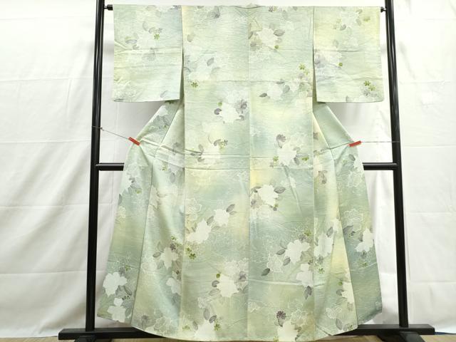 平和屋着物■上質な小紋 草花文 暈し染め 正絹 逸品 DABH1454qa