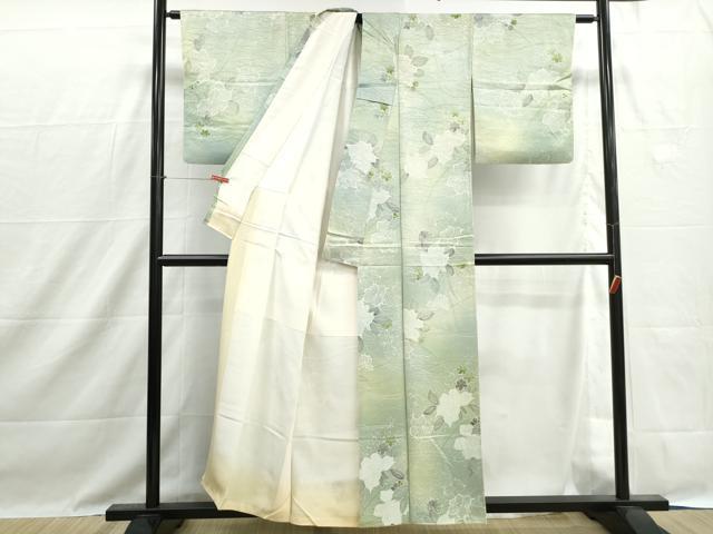 平和屋着物■上質な小紋 草花文 暈し染め 正絹 逸品 DABH1454qa