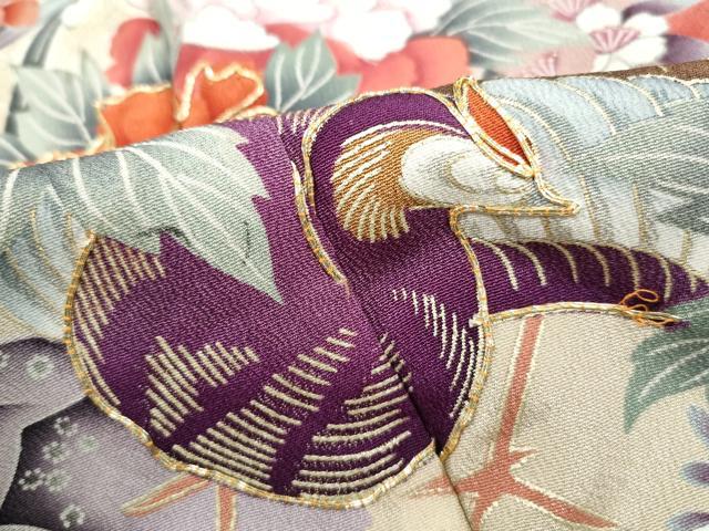 平和屋着物■豪華黒留袖 駒刺繍 流水花鳥文 金彩 正絹 逸品 DABH1472qa