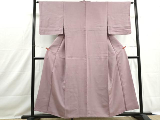 平和屋着物■上質な色無地 霞地紋 紅藤色 正絹 逸品 DABH1482qa
