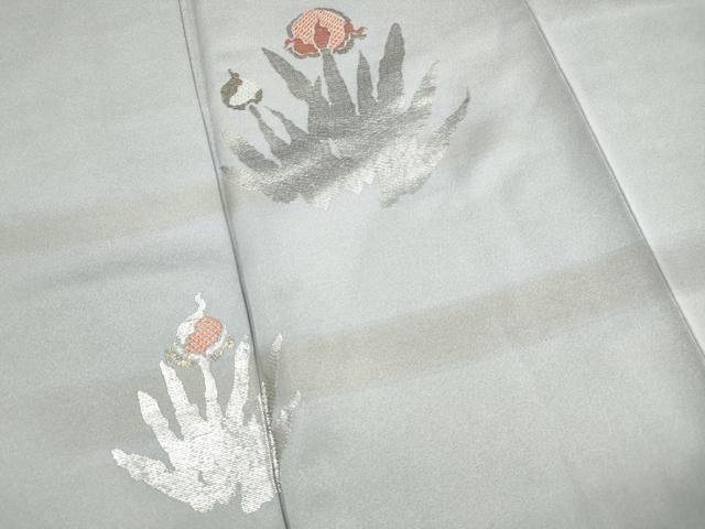 平和屋着物■訪問着 竹屋町刺繍 総刺繍 駒刺繍 抽象花文 暈し染め 銀通し地 正絹 逸品 DABH1483qa