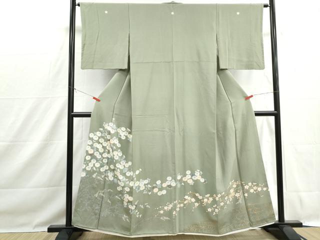 平和屋着物■豪華色留袖 流水枝梅文 菊 金彩 正絹 逸品 DABH1487qa
