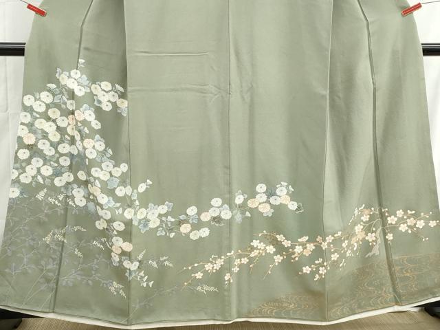平和屋着物■豪華色留袖 流水枝梅文 菊 金彩 正絹 逸品 DABH1487qa