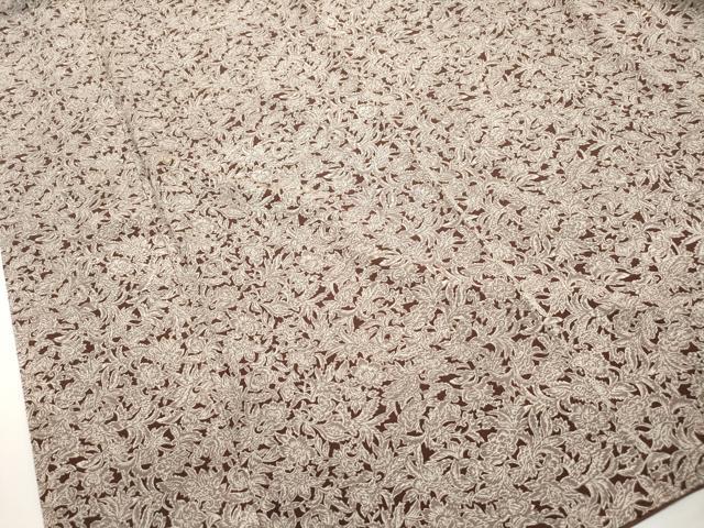 平和屋着物■上質な小紋 型染め 更紗花文 正絹 逸品 DABH1489qa