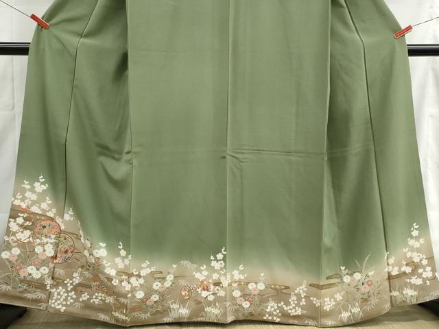 平和屋着物■訪問着 刺繍 花鼓文 横笛 暈し染め 金彩 正絹 逸品 DABH1497qa