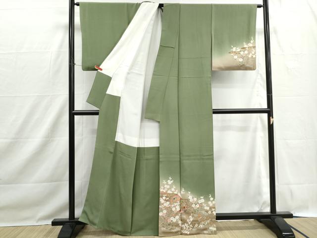 平和屋着物■訪問着 刺繍 花鼓文 横笛 暈し染め 金彩 正絹 逸品 DABH1497qa