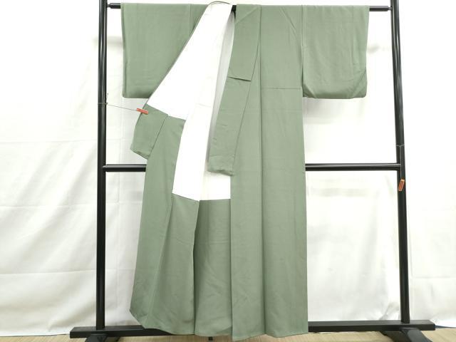 平和屋着物■上質な色無地 柳染色 正絹 逸品 DABH1499qa