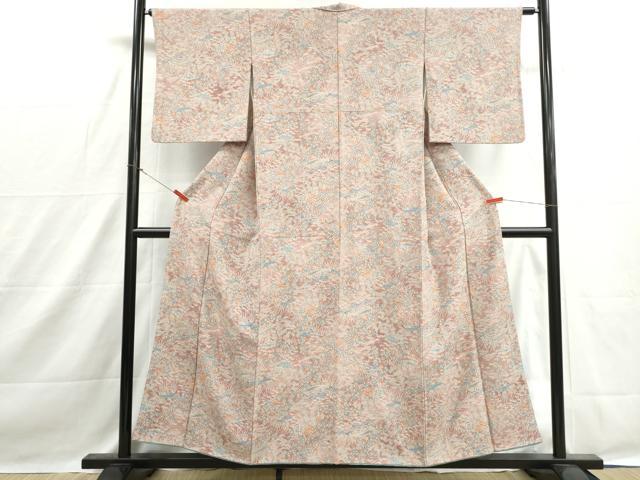 平和屋着物■上質な小紋 風景花文 松竹梅 暈し染め 正絹 逸品 DABH1511qa