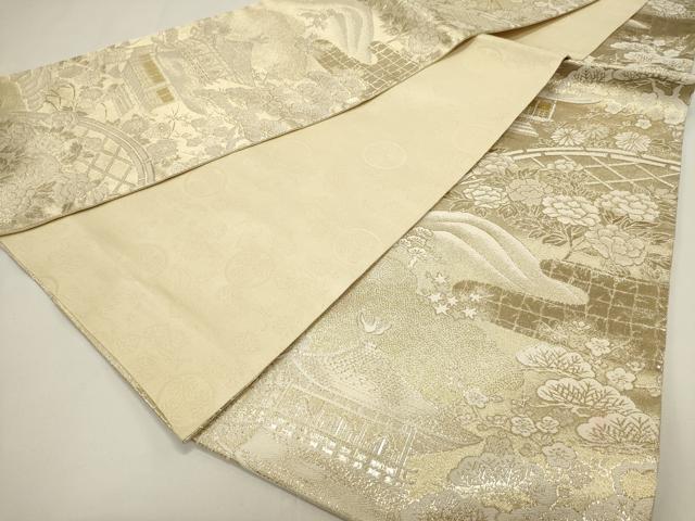 平和屋着物◎全通柄袋帯 風景文 金糸 正絹 逸品 DABH1524cd