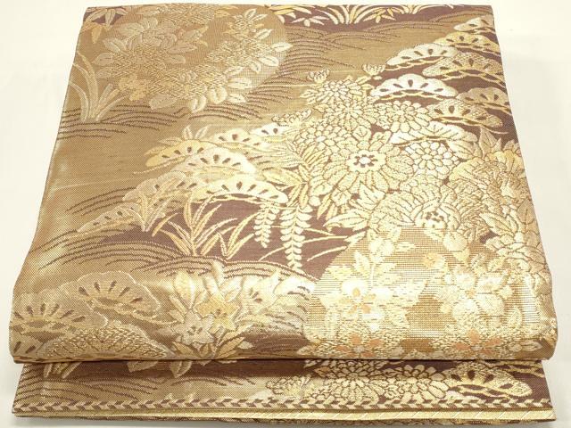 平和屋着物◎佐賀錦 六通柄袋帯 華宝 九百紋 金糸 正絹 逸品 DABH1525cd