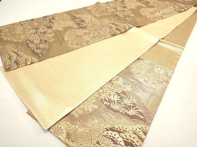 平和屋着物◎佐賀錦 六通柄袋帯 華宝 九百紋 金糸 正絹 逸品 DABH1525cd