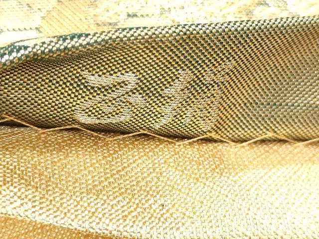 平和屋着物◎六通柄袋帯 華宝 九百紋 金糸 正絹 逸品 DABH1527cd