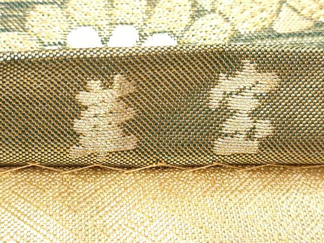 平和屋着物◎六通柄袋帯 華宝 九百紋 金糸 正絹 逸品 DABH1527cd