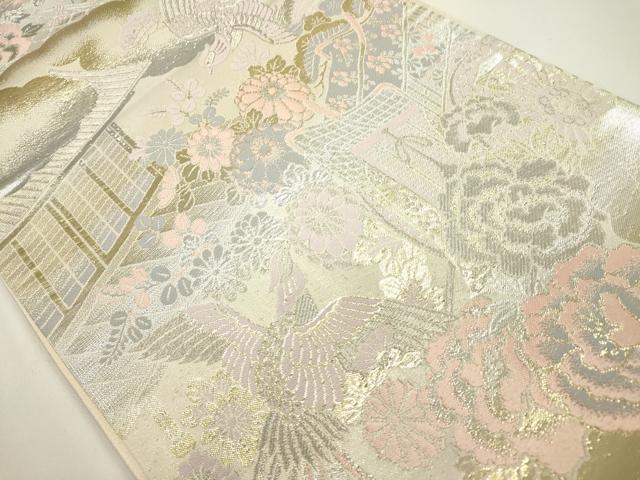平和屋着物◎六通柄袋帯 鳳凰花文 金銀糸 正絹 逸品 DABH1528cd