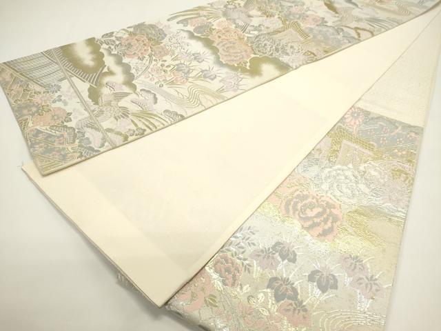 平和屋着物◎六通柄袋帯 鳳凰花文 金銀糸 正絹 逸品 DABH1528cd