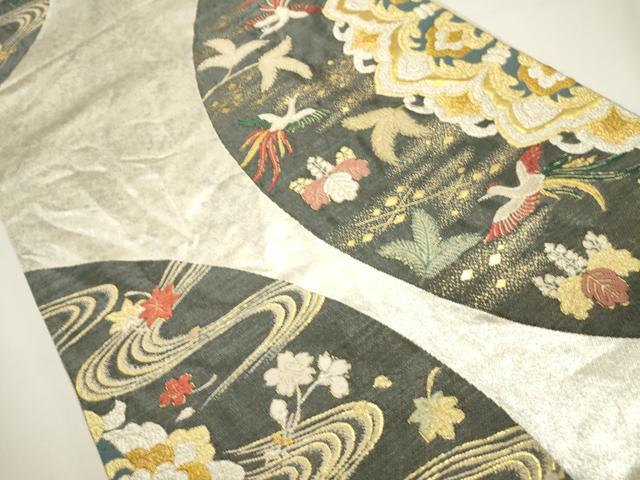 平和屋着物◎六通柄袋帯 唐織 花鳥文 金銀糸 正絹 逸品 DABH1533cd