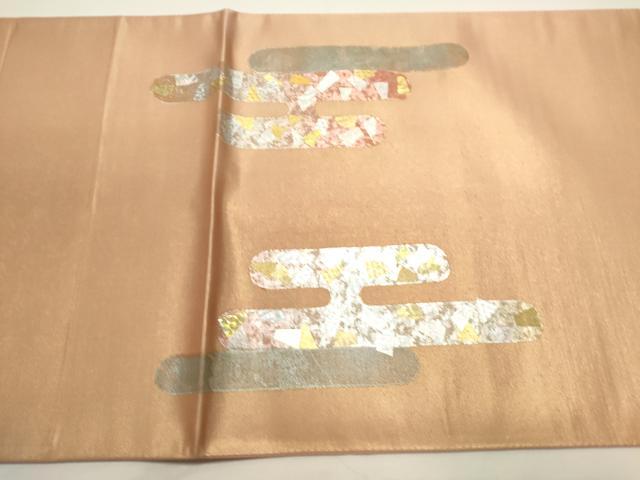 平和屋着物◎太鼓柄袋帯 エ霞箔散らし文 金銀彩 引箔 正絹 逸品 DABH1537cd