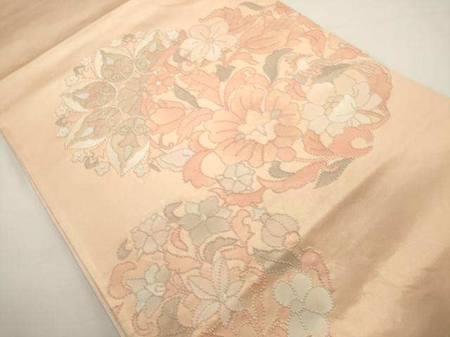 平和屋着物◎中国三大刺繍 相良刺繍 総刺繍 太鼓柄袋帯 花蝶丸文 正絹 逸品 DABH1538cd